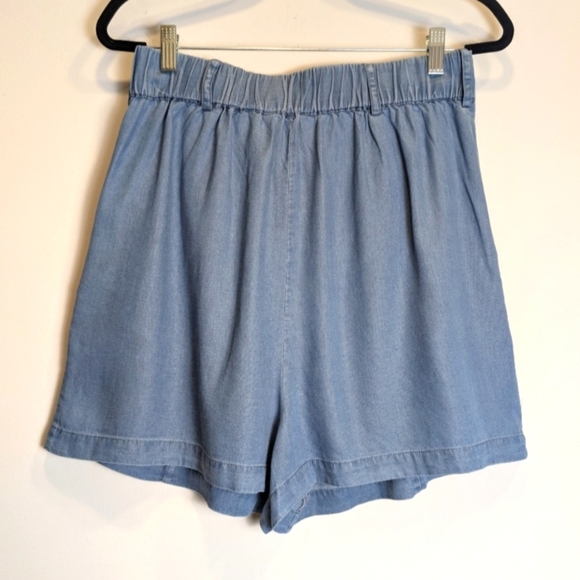 Walter Baker Denim Blue Jasmine Pleated Medium Wash High-Waist Shorts Size XL - Picture 2 of 7
